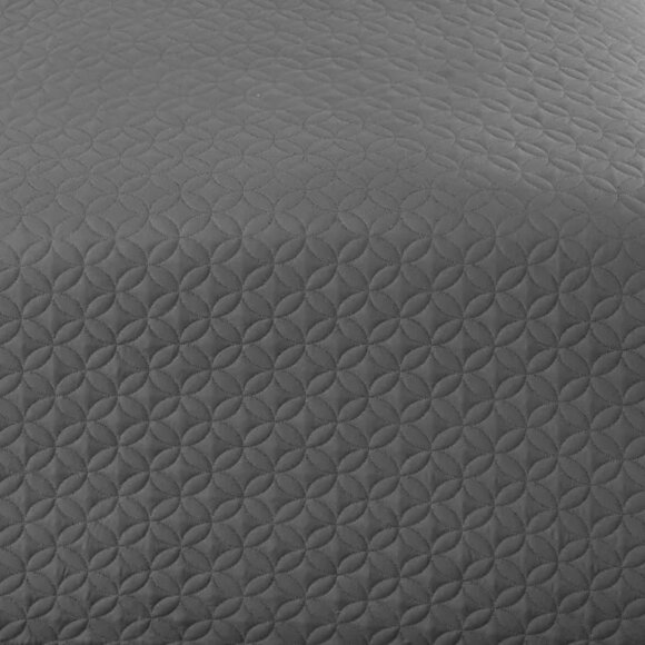 UltraSonic Reversible Bed Spread Circles Quilted Bedding  Gray King - Picture 1 of 5
